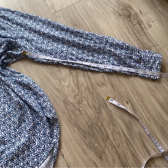 Frank & Eileen blue white flower print button down modal shirt size S - Picture 6 of 10